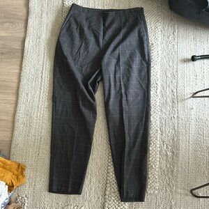 Dynamite tapered suit pant. Plaid dark grey. Size 12 side zipper